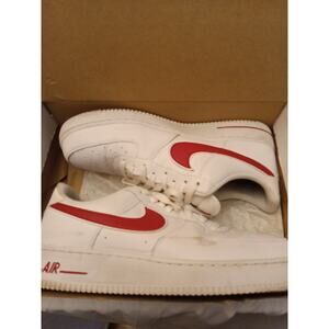 Nike Men's Size 13 Air Force 1 Low White Gym Red AO2423 102 Athletic